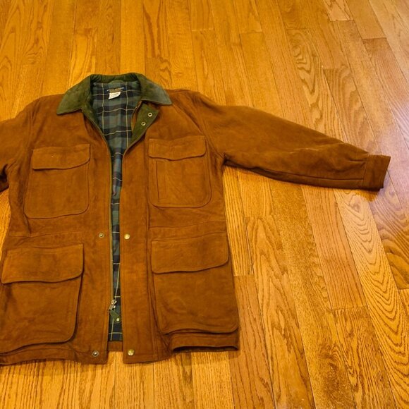 Brooks Brothers Men's Suede Leather Hunting Field Shooting Jacket Car Coat - Picture 7 of 16
